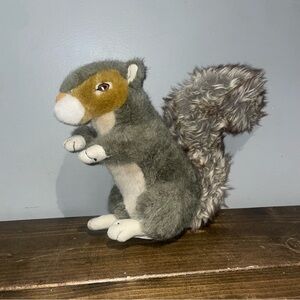 Plush Squirrel Toy - Gray and White